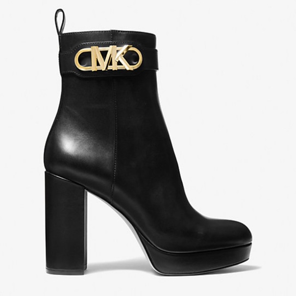 Michael Kors Parker Leather Platform Boot in Black Size 6.5 M - Picture 2 of 5